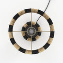 Lampe Soléa rayée noire en feuille de palmier