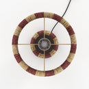 Lampe Soléa rayée terracotta en feuille de palmier