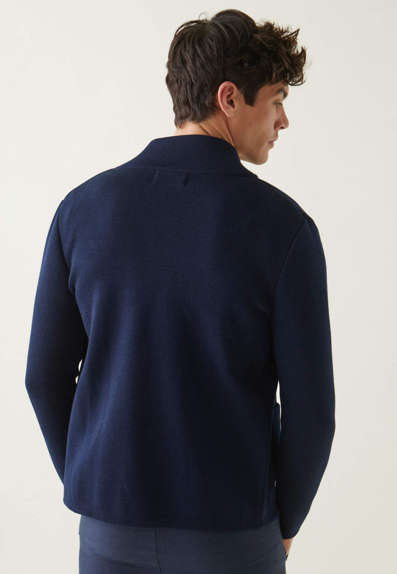 Cardigan Homme En Maille Bleu Marine - Eloi Marine