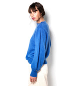 Jersey Alix de mohair y seda azul Madona.