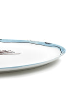 Midnight Flowers - Assiette Ovale °2 - L - Porcelaine Bone China - Camelia Aubergine