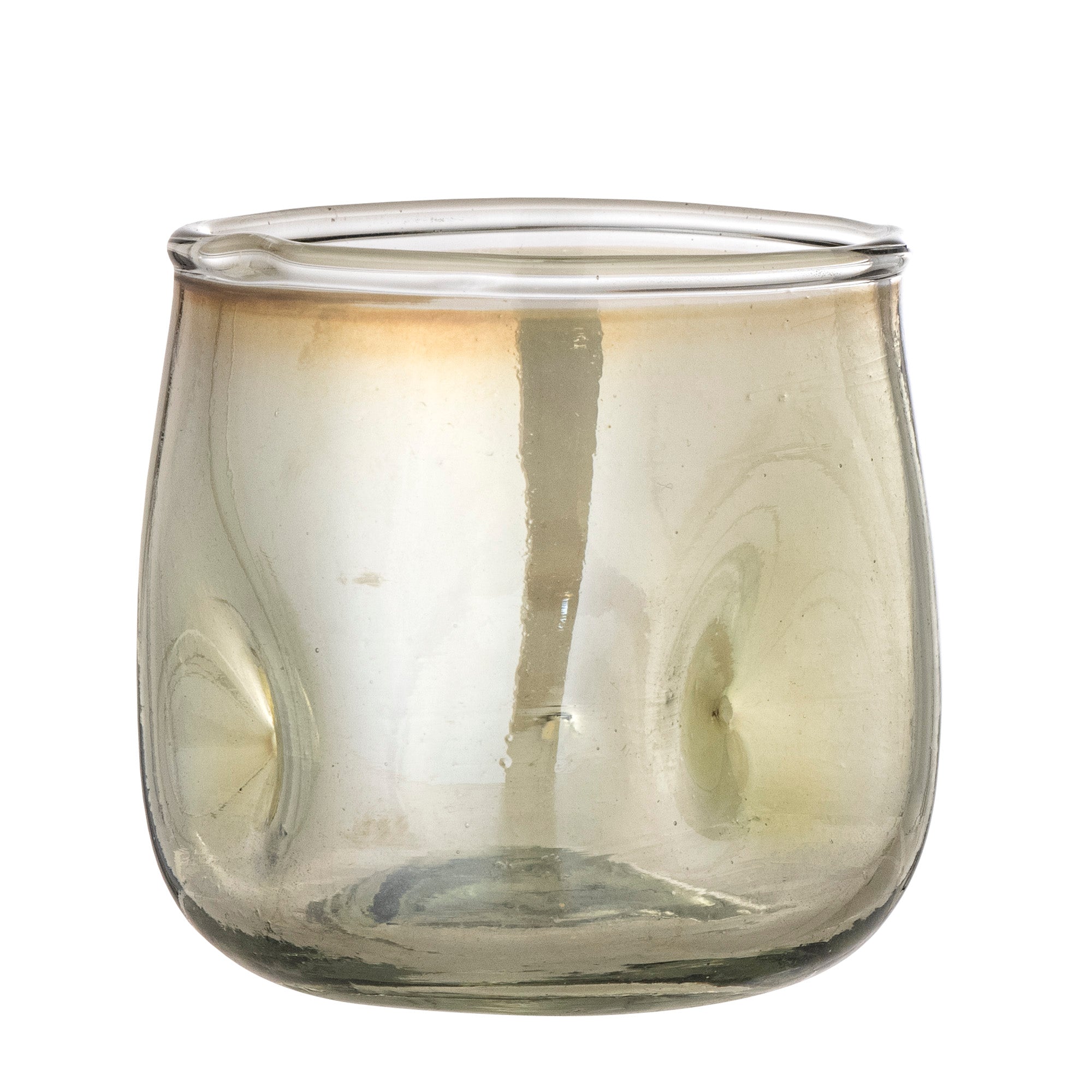 Idalina - Lote de 8 Portavelas de Cristal - Verde - Vidrio