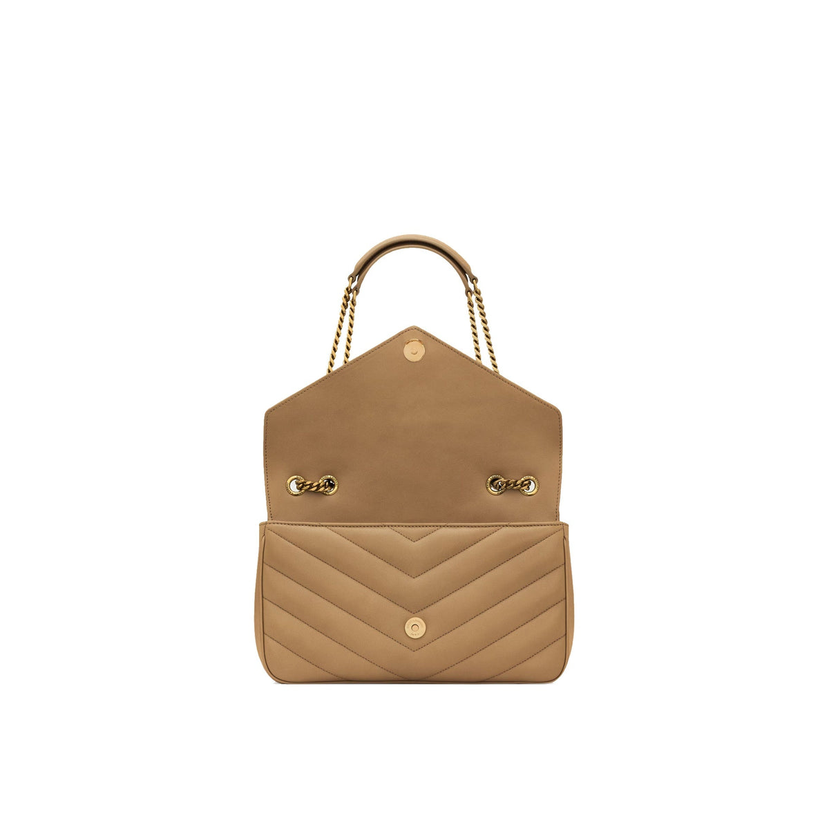 Saint Laurent Lou Lou Medium Axelremsväska - Beige - Dam