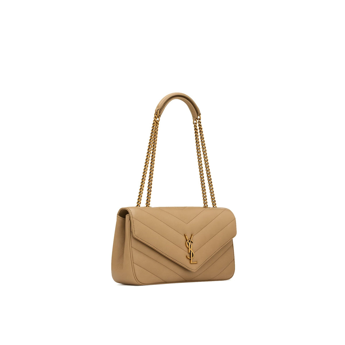Saint Laurent Lou Lou Medium Axelremsväska - Beige - Dam