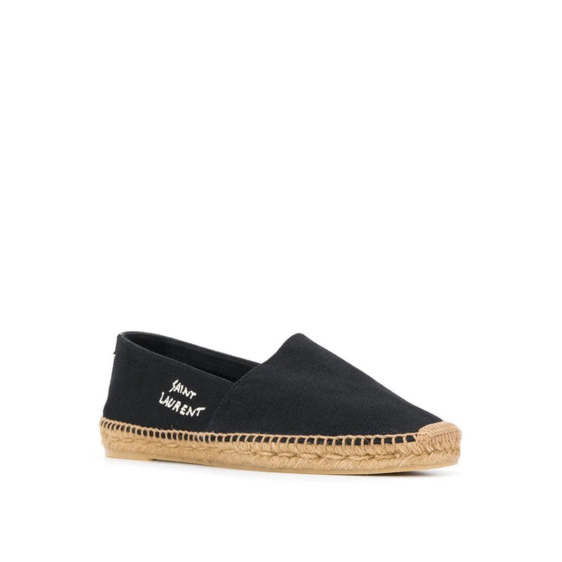 Espadrilles - Saint Laurent Canvas Logo - Black