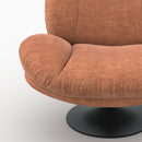 Fauteuil Ricci pivotant en tissu effet velours marron