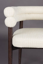 Sela - Dining Chair - Fabric - White/Off-White
