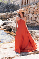 ÉLÉA Terracotta - Robe Perles Satinée