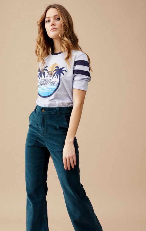 Pantalon Elisabeth - Velours Bleu