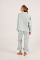 Elise Verde Pants - Green And White