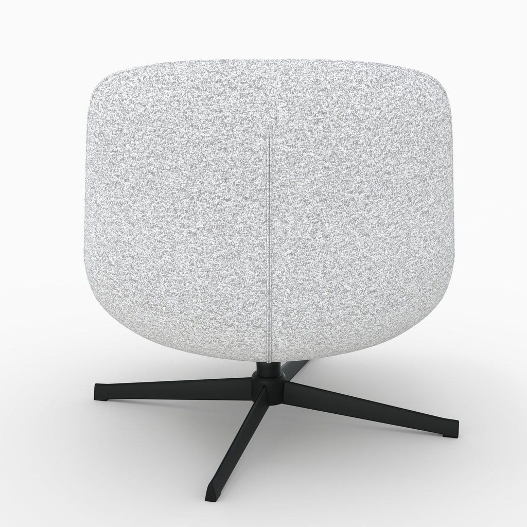 Elvis - Sillón giratorio de tela bouclé gris jaspeado