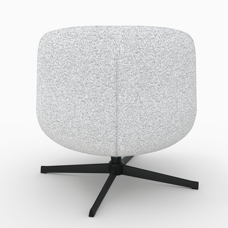 Fauteuil Elvis pivotant en tissu bouclé gris chiné