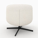 Fauteuil Elvis pivotant en tissu bouclé blanc cassé