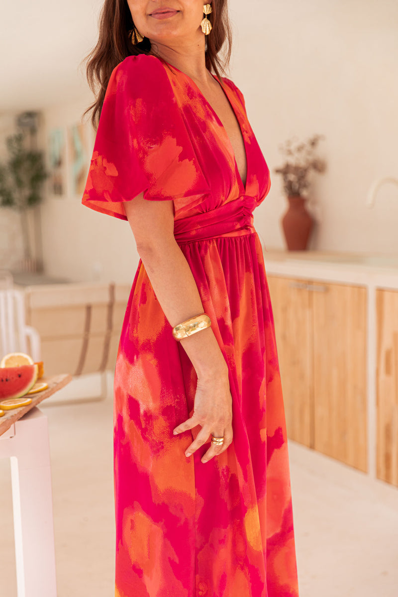 EMNA Fuchsia - Robe Longue