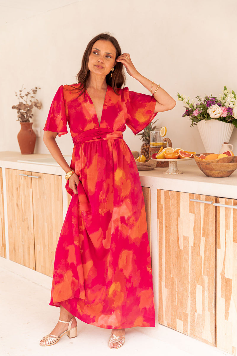 EMNA Fuchsia - Robe Longue