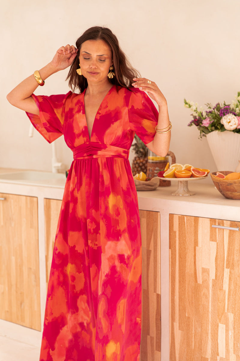 EMNA Fuchsia - Robe Longue
