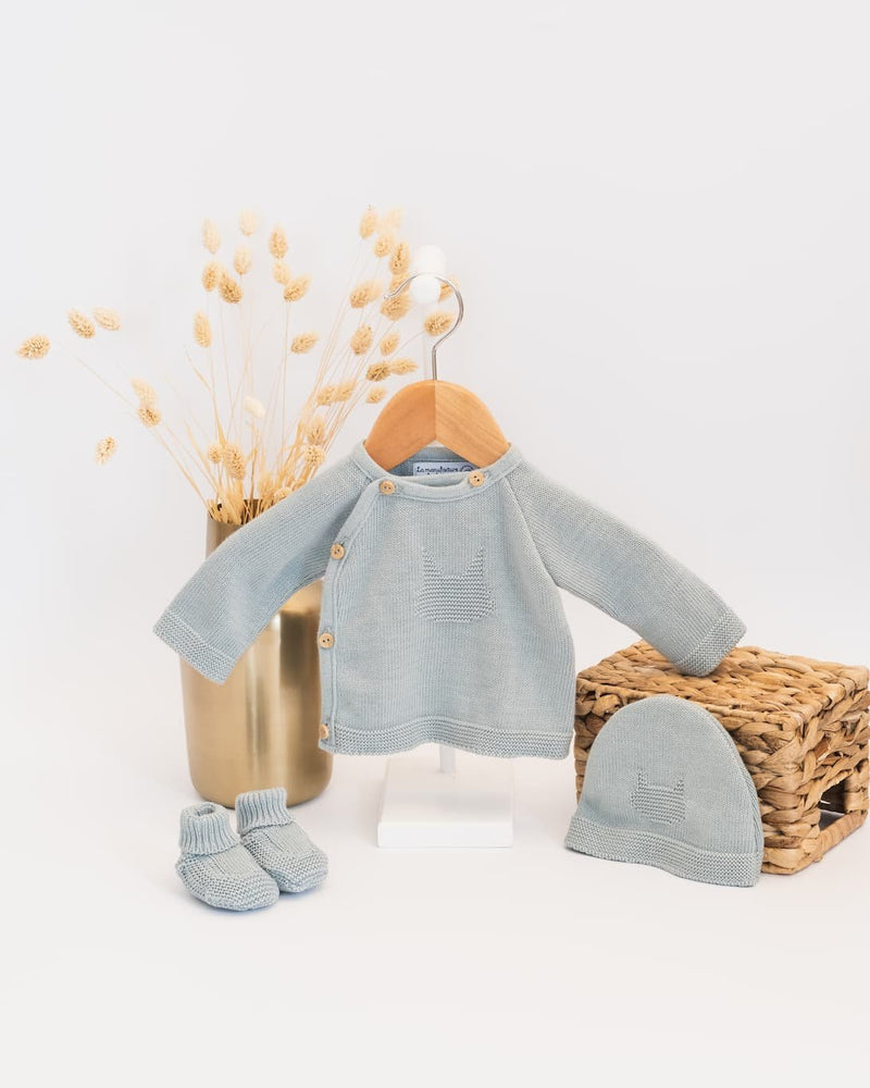 Little Cats Baby Cotton Set - Danube Blue