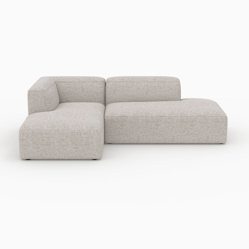 Hestia - Canapé D'Angle Gauche Modulable En Tissu Beige 4 Places