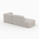 Canapé d'angle droit modulable Hestia en tissu beige 4 places