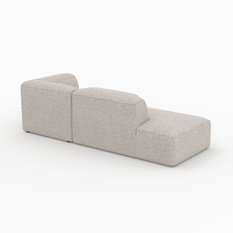 Canapé d'angle droit modulable Hestia en tissu beige 4 places