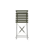 Marseille - Round Folding Bistro Garden Table Set and 2 Chairs - Metal - Khaki Green