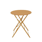 Marseille - Ensemble Table De Jardin Pliante Ronde Bistrot Et 2 Chaises - Métal - Ocre