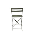 Marseille - Round Folding Bistro Garden Table Set and 2 Chairs - Metal - Khaki Green