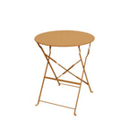 Marseille - Ensemble Table De Jardin Pliante Ronde Bistrot Et 2 Chaises - Métal - Ocre