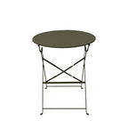 Marseille - Round Folding Bistro Garden Table Set and 2 Chairs - Metal - Khaki Green