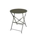 Marseille - Round Folding Bistro Garden Table Set and 2 Chairs - Metal - Khaki Green