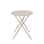 Marseille - Round Bistro Folding Garden Table Set and 2 Chairs - Metal - Beige