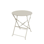 Marseille - Round Bistro Folding Garden Table Set and 2 Chairs - Metal - Beige