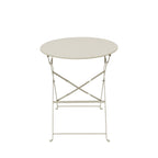 Marseille - Round Bistro Folding Garden Table Set and 2 Chairs - Metal - Beige