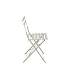 Marseille - Round Bistro Folding Garden Table Set and 2 Chairs - Metal - Beige