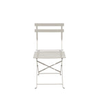 Marseille - Round Bistro Folding Garden Table Set and 2 Chairs - Metal - Beige