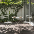 Marseille - Round Bistro Folding Garden Table Set and 2 Chairs - Metal - Beige