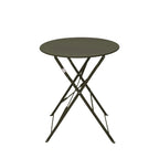 Marseille - Round Folding Bistro Garden Table Set and 2 Chairs - Metal - Khaki Green