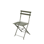 Marseille - Round Folding Bistro Garden Table Set and 2 Chairs - Metal - Khaki Green