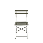 Marseille - Round Folding Bistro Garden Table Set and 2 Chairs - Metal - Khaki Green