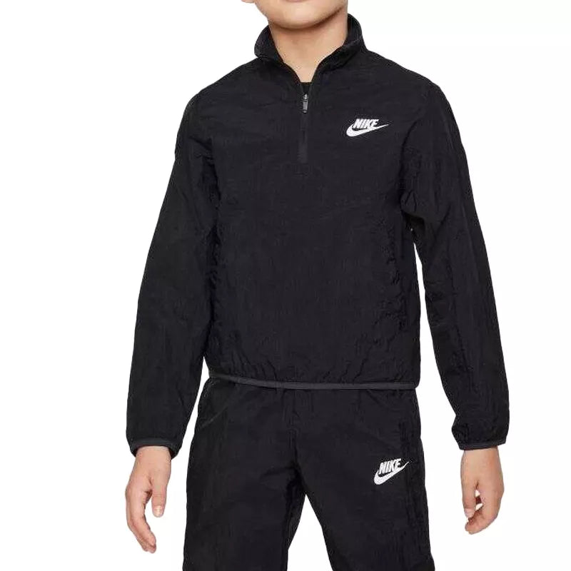 Conjunto de chándal tejido con cremallera de 1/4 - Negro