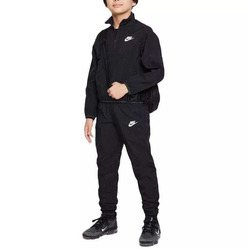 Conjunto de chándal tejido con cremallera de 1/4 - Negro