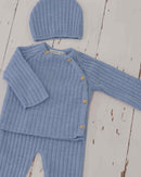 Ensemble Pour Bébé En Laine Mélangée Rétro - Bleu Clair