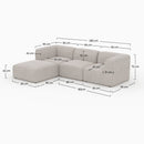 Canapé modulable Hestia en tissu beige 3 places avec pouf