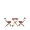 Dana - Folding Garden Bistro Table Set and 2 Chairs - Wood - Terracotta