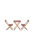 Dana - Folding Garden Bistro Table Set and 2 Chairs - Wood - Terracotta