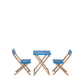 Dana - Folding Bistro Garden Table Set and 2 Chairs - Wood - Blue