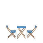 Dana - Folding Bistro Garden Table Set and 2 Chairs - Wood - Blue