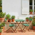 Dana - Folding Garden Bistro Table Set and 2 Chairs - Wood - Green