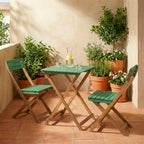 Dana - Folding Garden Bistro Table Set and 2 Chairs - Wood - Green