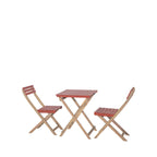 Dana - Folding Garden Bistro Table Set and 2 Chairs - Wood - Terracotta